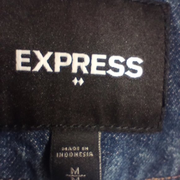 Vintage Express Men's Jeans Denim Jacket Size Medium Light Blue Distressed Jean - Picture 9 of 10